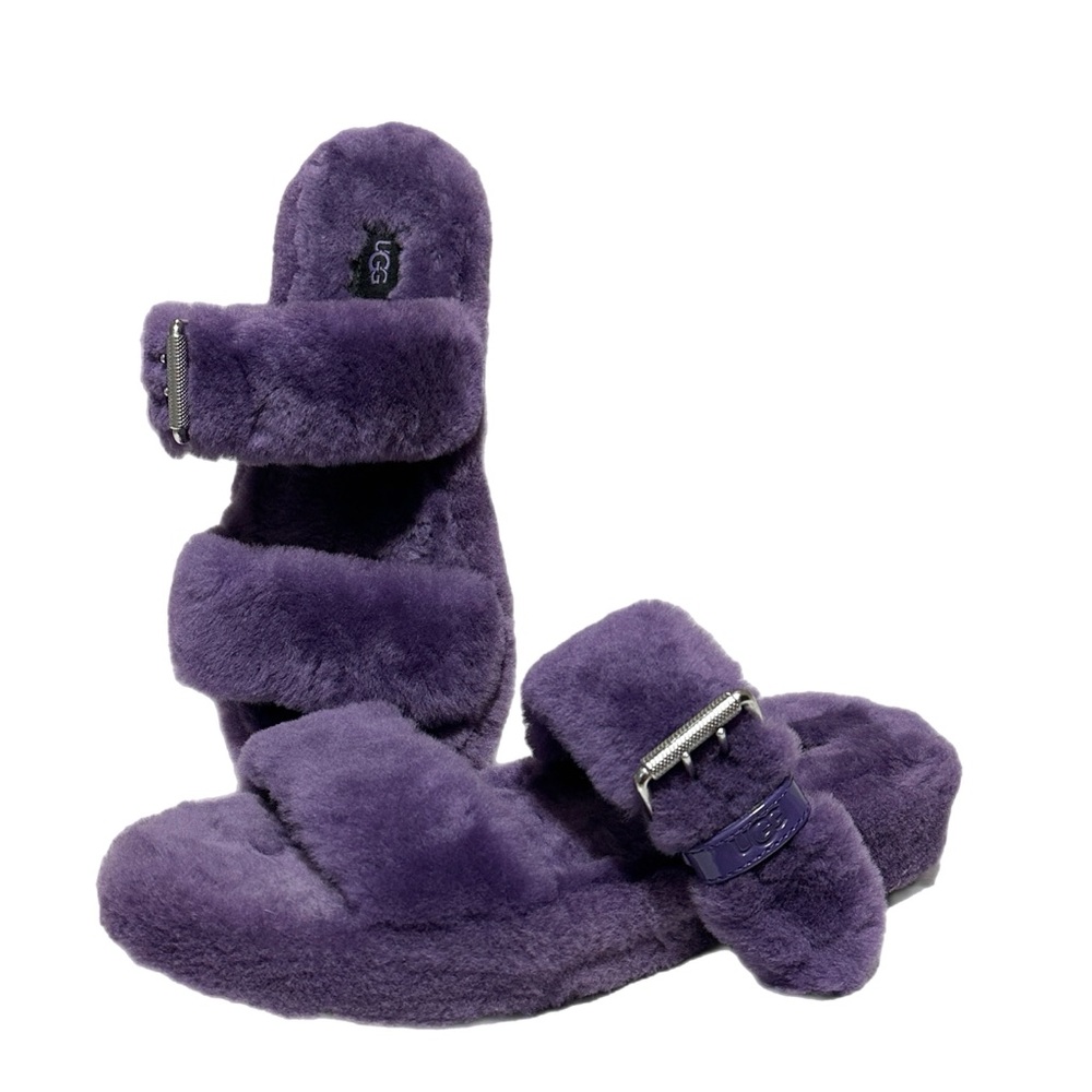 UGG Purple Fluff Slide Sandals